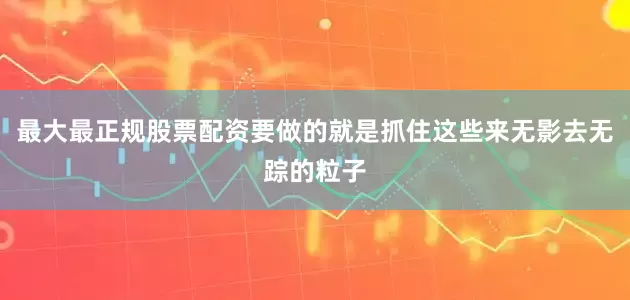 最大最正规股票配资要做的就是抓住这些来无影去无踪的粒子